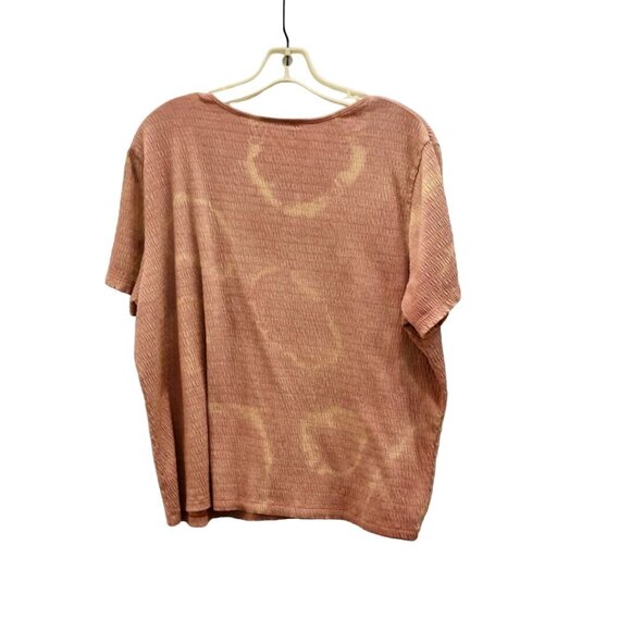 Women's Apple Seeds Dusty Rose Stretchy Top Custom Bleach Dye Size XL - Picture 2 of 4